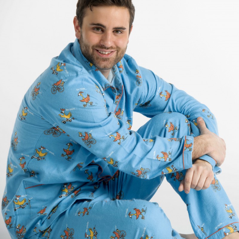 Pyjama 100% coton pour homme - Hiver - chaud, douillet , et confortable