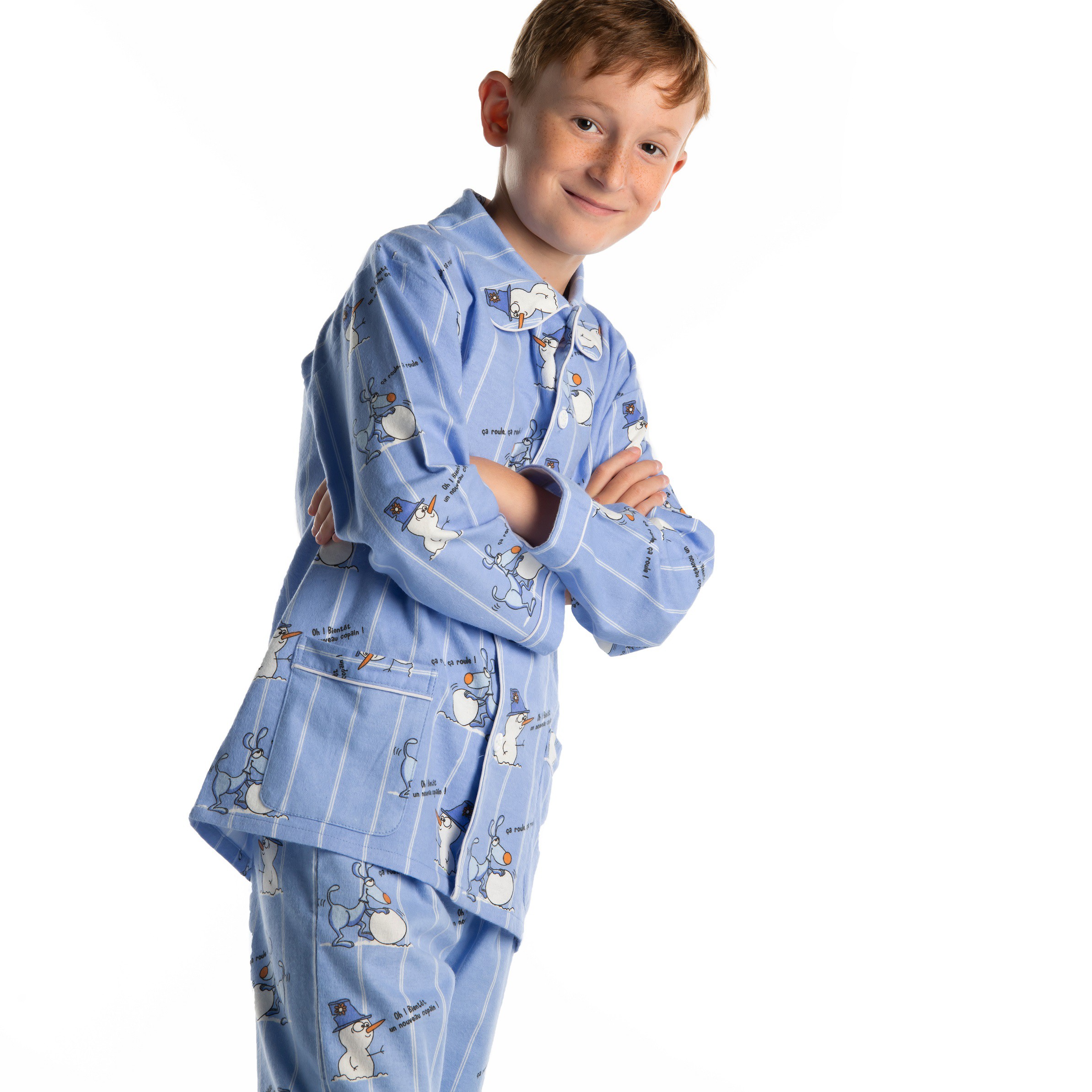 Pyjama enfant d'hiver en flanelle doux et chaud pour garçon