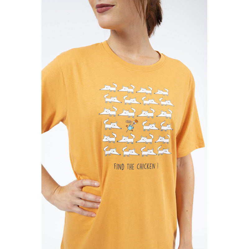 PYJAMA femme court FIND THE CHICKEN