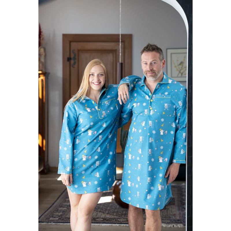 Chemise de nuit hiver homme CADEAU de Noël