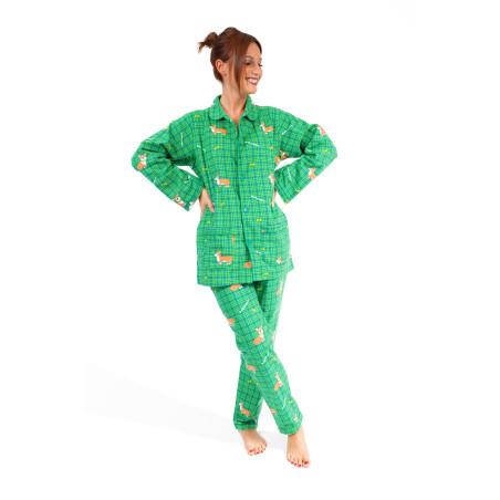 PYJAMA hiver femme CORGI vert