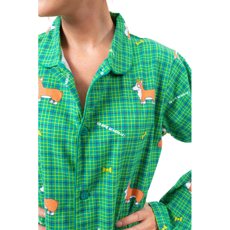PYJAMA hiver femme CORGI vert