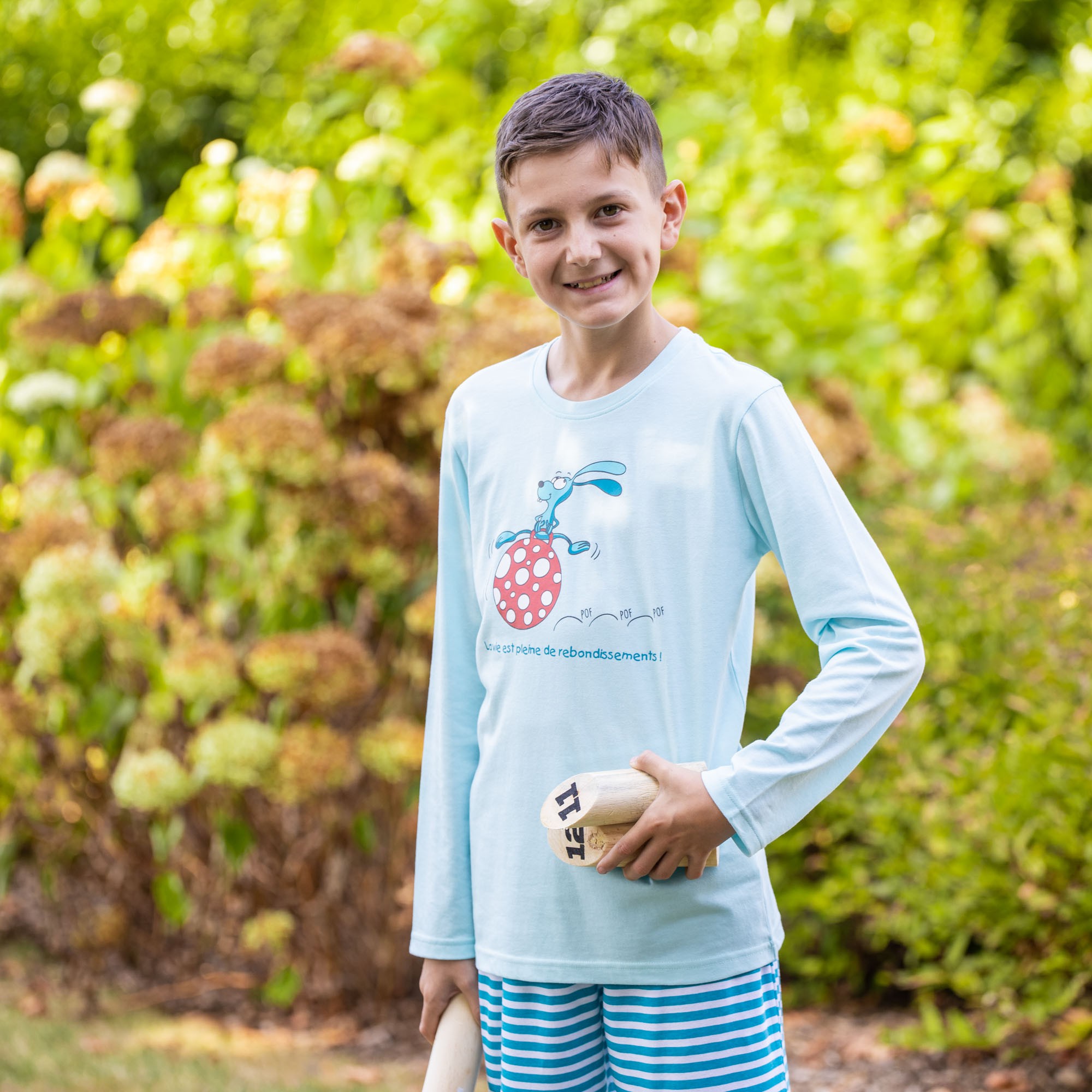 koolstof convergentie doen alsof LagonBlue zomer pyjama voor jongens en meisjes met een blij konijntje.