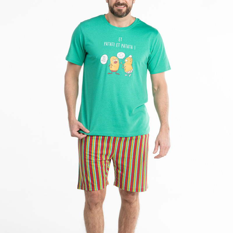 Pyjashort voor heren PATATI met kletsende aardappeltjes