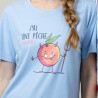 Lange zomerpyjama voor kinderen t-shirt met  korte mouw PERZIK.