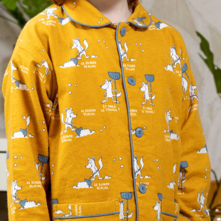 Pyjama flanelle enfant Le Renard déneige