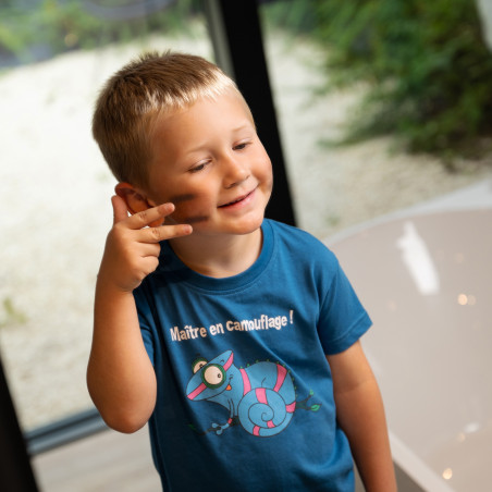Korte blauwe zomerpyjama voor kinderen CAMELEON