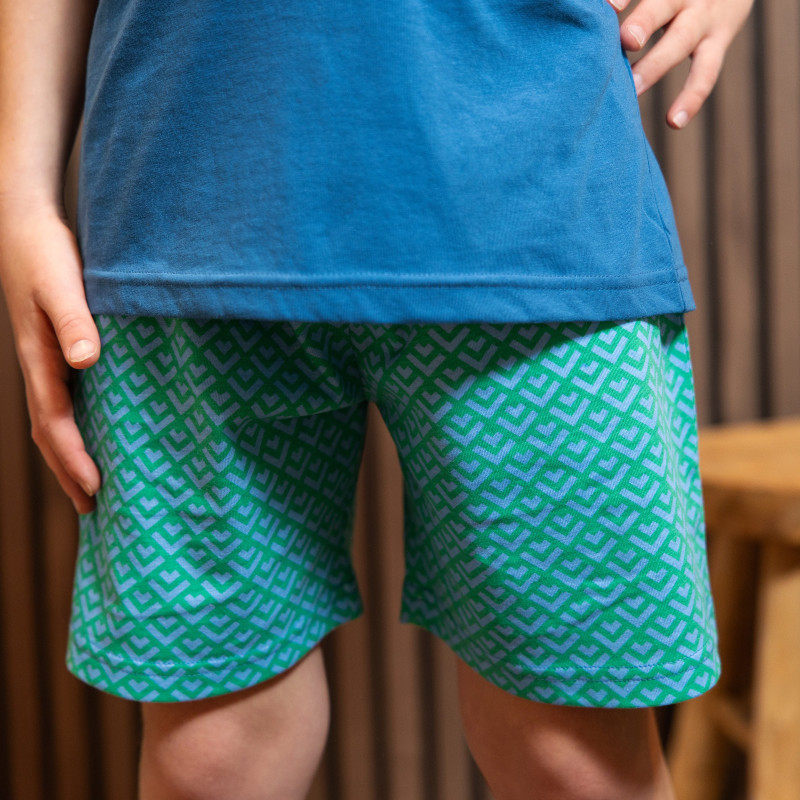 Korte blauwe zomerpyjama voor kinderen CAMELEON