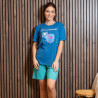 Korte blauwe zomerpyjama voor dames CAMELEON