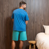 Korte Blauwe zomerpyjama voor heren CAMELEON