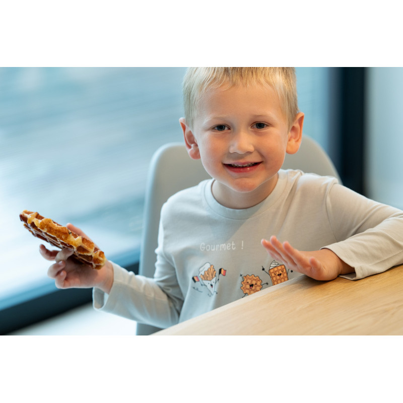 Lange grijze kinderpyjama 'GOURMET' in jersey
