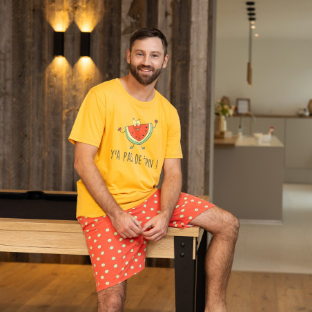 Korte gele zomerpyjama voor heren PEPIN