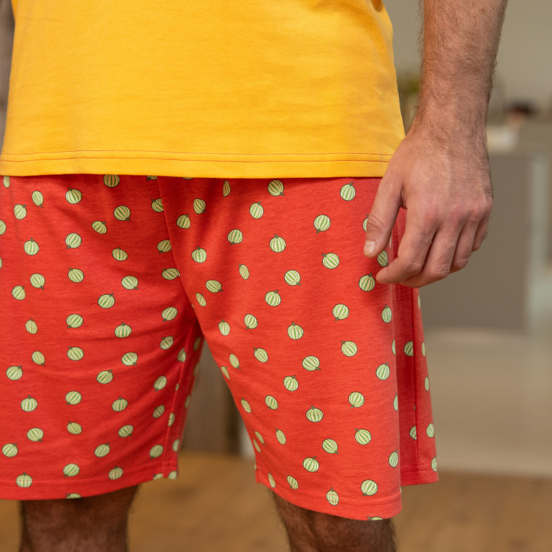 Korte gele zomerpyjama voor heren PEPIN