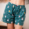 CALECON/BOXER vert flanelle femme FLOCONFORTABLE