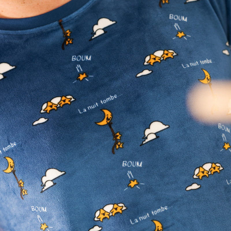 Winterpyjama in fleece voor mannen LA NUIT TOMBE