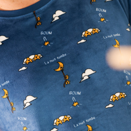 Winterpyjama in fleece voor mannen LA NUIT TOMBE