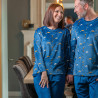 Pyjama hiver polaire bleu femme LA NUIT TOMBE