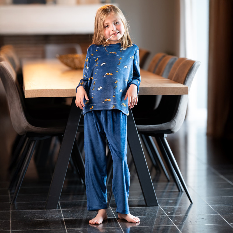 Pyjama hiver polaire bleu enfant LA NUIT TOMBE