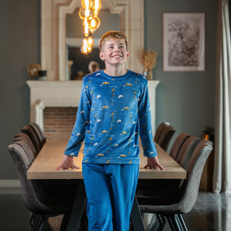 Pyjama hiver polaire bleu enfant LA NUIT TOMBE
