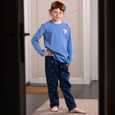 Jersey/flanellen pyjama voor kinderen SKIERS 2