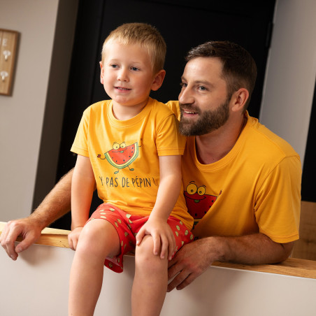 Korte gele zomerpyjama voor heren PEPIN