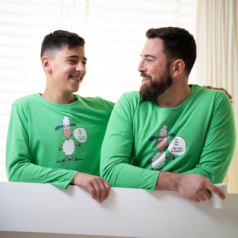 Pyjashort voor heren met  SCHAAPJE.