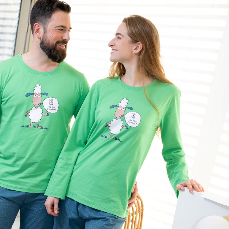 Lange heren pyjama met  SCHAAPJE.