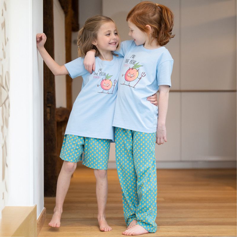 PYJAMA enfant pantalon - t-shirt manches courtes Pêche d'Enfer