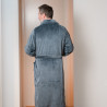 Peignoir bien chaud en polaire pour homme couleur gris clair