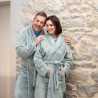 Peignoir bien chaud en polaire pour homme couleur gris clair